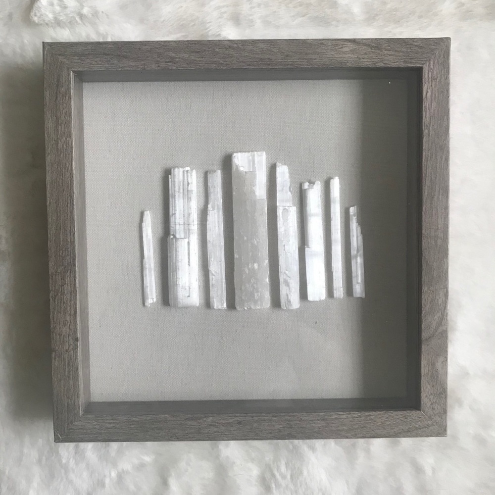 Crystal selenite wall art 9”x9”